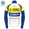 Fietskleding (Fietsshirt Lange Mouw + Lange Koersbroek) 2022 Sport Vlaanderen-Baloise Winter Thermal Fleece - Geel Blauw Wit